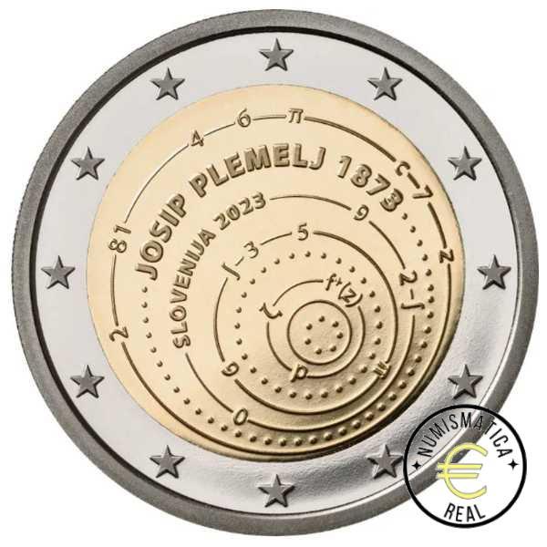 ESLOVENIA 2023 2 EUROS CONMEMORATIVA UNC "150º ANIV. NACIMIENTO DE JOSIP PLEMELJ" S/C.