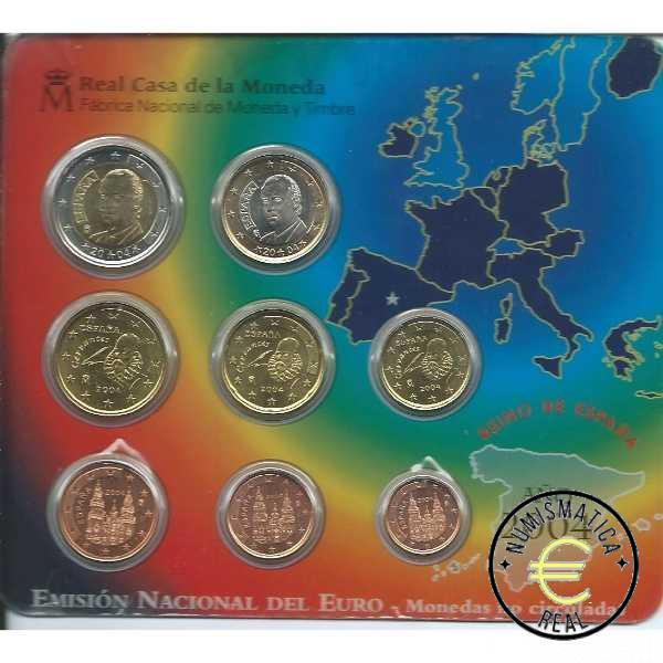 ESPAÑA 2004 8 VALORES - SERIE DE 1CENT A 2 EUROS - CARTERA BU - EUROSET.