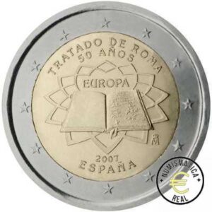 ESPAÑA 2007 2 EUROS CONMEMORATIVA UNC -TRARADO DE ROMA - S/C.