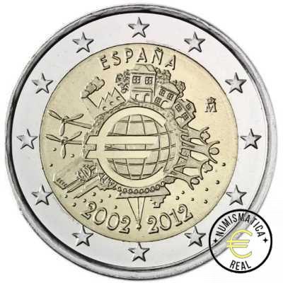 ESPAÑA 2012 2 EUROS CONMEMORATIVA UNC - 10 ANIV. DE LA UNION EUROPEA - TYE - S/C.