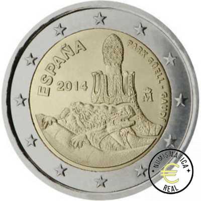 ESPAÑA 2014 2 EUROS CONMEMORATIVA UNC - PARK GUELL DE GAUDI - S/C.