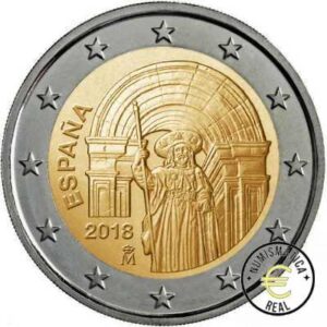 ESPAÑA 2018 2 EUROS CONMEMORATIVA UNC - CASCO ANTIGUO DE SANTIAGO DE COMPOSTELA - S/C.