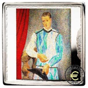 ESPAÑA 2023 10 EUROS PROOF - ONZA MONEDA DE PLATA COLOR "50° ANIVERSARIO DE PABLO PICASSO - ARLEQUÍN" BE - PP.