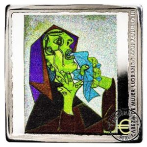 ESPAÑA 2023 10 EUROS PROOF - ONZA MONEDA DE PLATA COLOR "50° ANIVERSARIO DE PABLO PICASSO - MUJER LLORANDO" BE - PP.