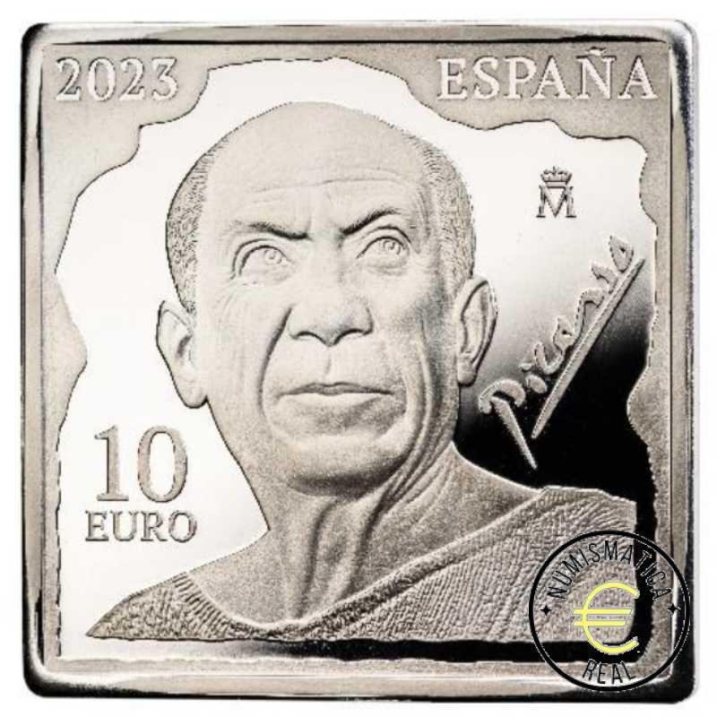 ESPAÑA 2023 6x ONZAS 10 EUROS + 2x 50 EUROS ESTUHE PROOF - MONEDA DE PLATA COLOR "50º ANV. PABLO PICASSO" CUADRO BE - PP. - Imagen 8