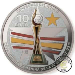 ESPAÑA 2023 10 EUROS PROOF – "CAMPEONAS DEL MUNDO- FIFA” BE – PP.