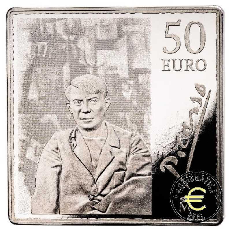 ESPAÑA 2023 6x ONZAS 10 EUROS + 2x 50 EUROS ESTUHE PROOF - MONEDA DE PLATA COLOR "50º ANV. PABLO PICASSO" CUADRO BE - PP. - Imagen 11