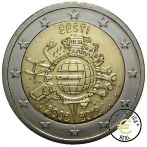 ESTONIA 2012 2 EUROS CONMEMORATIVA UNC - 10 ANIV. DE LA UNION EUROPEA - TYE - S/C.