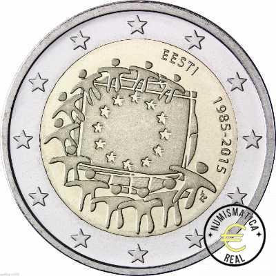 ESTONIA 2015 2 EUROS CONMEMORATIVA UNC - 30 ANIV. DE LA BANDERA EUROPEA - S/C.