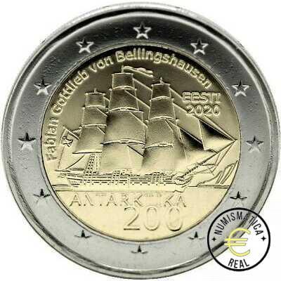 ESTONIA 2020 2 EUROS CONMEMORATIVA UNC - 200 ANIV. DEL DESCUBRIMIENTO DE LA ANTARTIDA - S/C.
