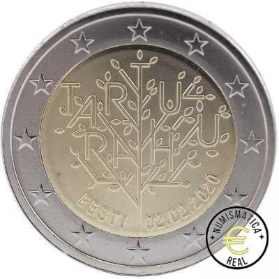 ESTONIA 2020 2 EUROS CONMEMORATIVA UNC - 100 AÑOS DEL TRATADO DE PAZ DE TARTU - S/C.