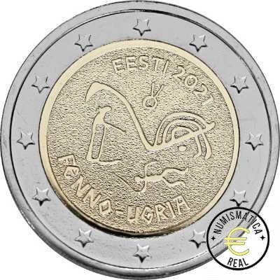 ESTONIA 2021 2 EUROS CONMEMORATIVA BU - PUEBLOS UGROFINESES - EN COINCARD - BNC. - Imagen 3
