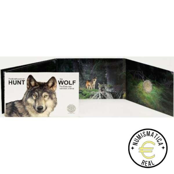 ESTONIA 2021 2 EUROS CONMEMORATIVA BU - EL LOBO - EN COINCARD - BNC. - Imagen 4