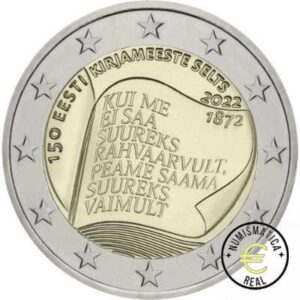 ESTONIA 2022 2 EUROS CONMEMORATIVA UNC "LITERARURA ESTONA" S/C.