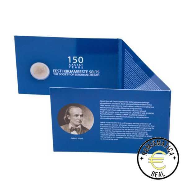 ESTONIA 2022 2 EUROS CONMEMORATIVA BU -LITERARURA ESTONA - EN COINCARD - BNC.