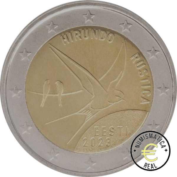 ESTONIA 2023 2 EUROS CONMEMORATIVA BU - LA GOLONDRINA, AVE NACIONAL - EN COINCARD - BNC. - Imagen 2