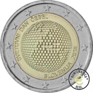ESLOVENIA 2018 2 EUROS CONMEMORATIVA UNC - DIA MUNDIAL DE LAS ABEJAS - S/C.