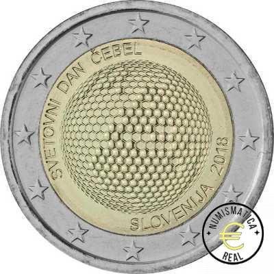ESLOVENIA 2018 2 EUROS CONMEMORATIVA UNC - DIA MUNDIAL DE LAS ABEJAS - S/C.
