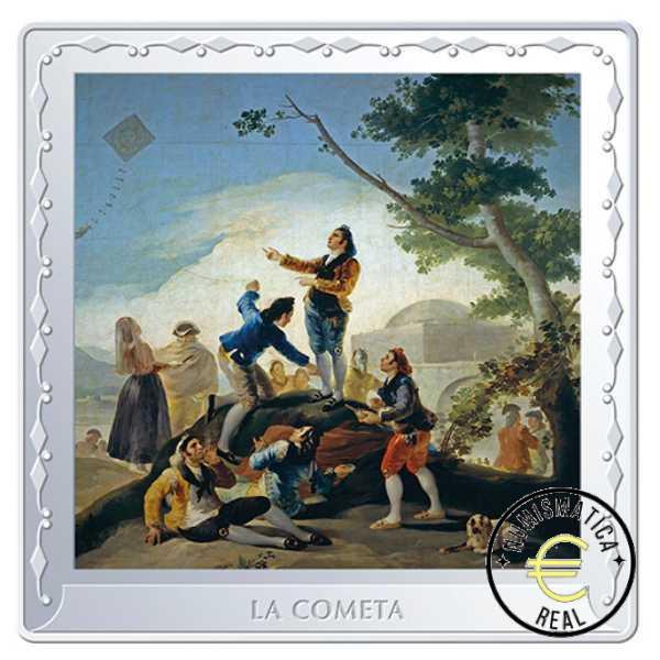 ESPAÑA 2021 10 EUROS PROOF - ONZA MONEDA DE PLATA COLOR "275° ANIVERSARIO DE FRANCISCO DE GOYA - LA COMETA" BE - PP.