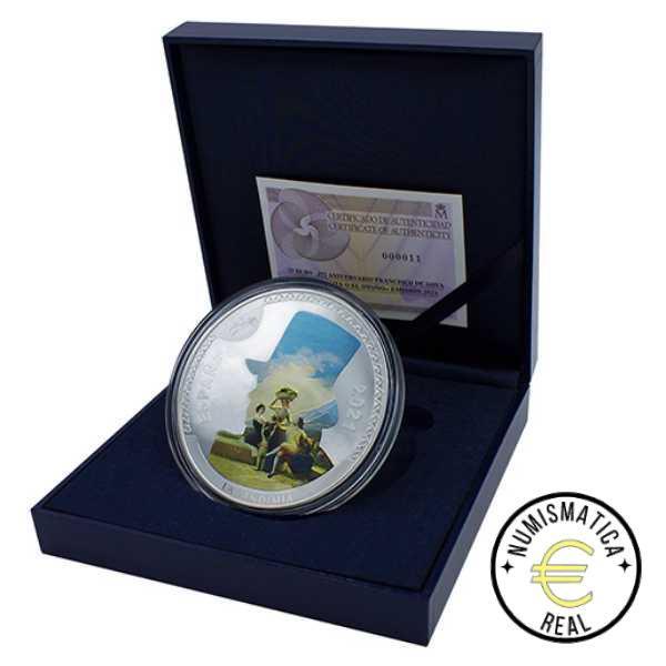 ESPAÑA 2021 50 EUROS PROOF - CINCUENTIN "275° ANIVERSARIO DE GOYA" BE -PLATA PP + 5,4 Oz . - Imagen 2