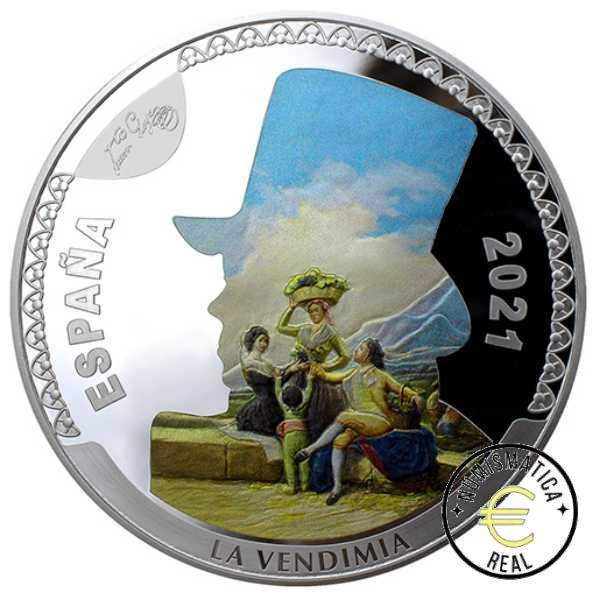 ESPAÑA 2021 50 EUROS PROOF - CINCUENTIN "275° ANIVERSARIO DE GOYA" BE -PLATA PP + 5,4 Oz .
