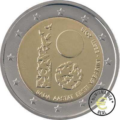 ESTONIA 2018 2 EUROS CONMEMORATIVA UNC - 100 ANIV. REPUBLICA DE ESTONIA - S/C.