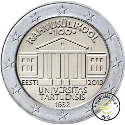 ESTONIA 2019 2 EUROS CONMEMORATIVA UNC - UNIVERSIDAD DE TARTU COMO UNIVERSIDAD NACIONAL DE ESTONIA - S/C.