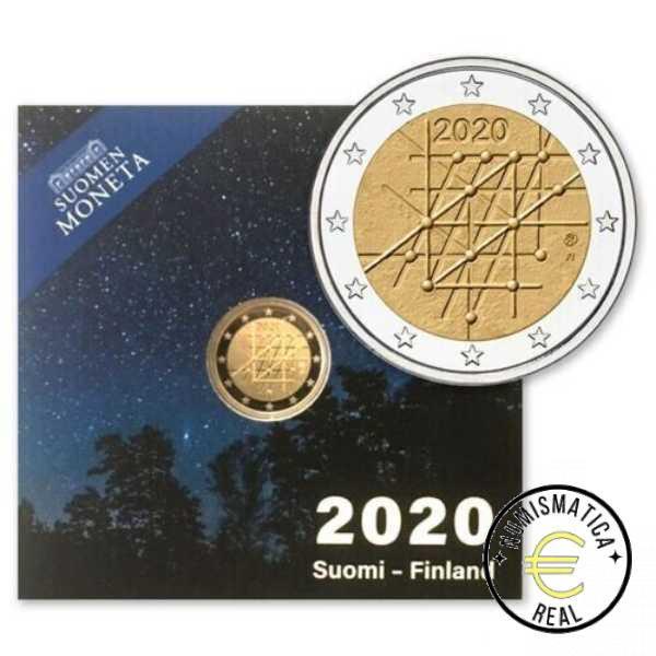FINLANDIA 2020 2 EUROS CONMEMORATIVA PROOF - 100º AÑOS DE LA UNIVERSIDAD DE TURKU - EN ESTUCHE OFICIAL - PP.