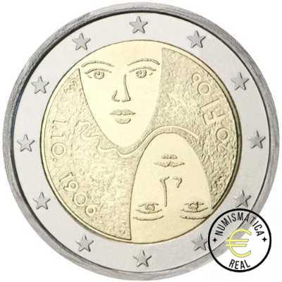 FINLANDIA 2006 2 EUROS CONMEMORATIVA UNC - 100 ANV. SUFRAGIO UNIVERSAL E IGUALITARIO - S/C.