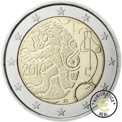 FINLANDIA 2010 2 EUROS CONMEMORATIVA UNC - 150 ANIVERSARIO DE MONEDA FILANDESA - S/C.