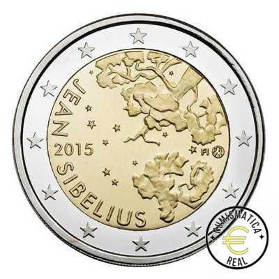 FINLANDIA 2015 2 EUROS CONMEMORATIVA UNC - 150 AÑOS DEL NACIMIENTO DE JEAN SIBELIUS - S/C.
