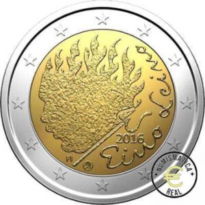 FINLANDIA 2016 2 EUROS CONMEMORATIVA UNC - 90 AÑOS DEL FALLECIMIENTO DE EINO LEINO - S/C.