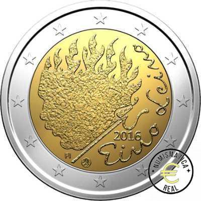 FINLANDIA 2016 2 EUROS CONMEMORATIVA UNC - 90 AÑOS DEL FALLECIMIENTO DE EINO LEINO - S/C.