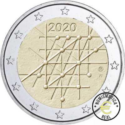 FINLANDIA 2020 2 EUROS CONMEMORATIVA PROOF - 100º AÑOS DE LA UNIVERSIDAD DE TURKU - EN ESTUCHE OFICIAL - PP. - Imagen 2