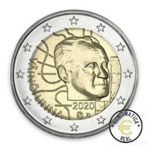 FINLANDIA 2020 2 EUROS CONMEMORATIVA UNC - 100 ANV. NACIMIENTO DE VAINO LINNA - S/C.