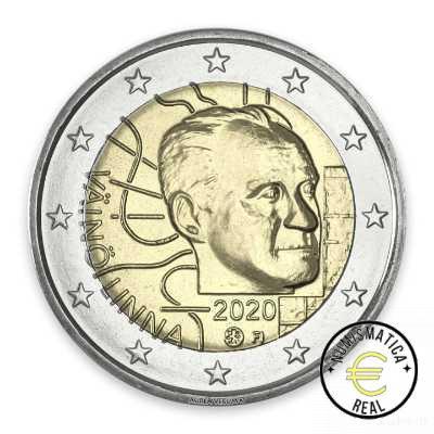 FINLANDIA 2020 2 EUROS CONMEMORATIVA UNC - 100 ANV. NACIMIENTO DE VAINO LINNA - S/C.