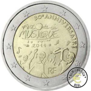 FRANCIA 2011 2 EUROS CONMEMORATIVA UNC - FIESTA DE LA MUSICA - S/C.