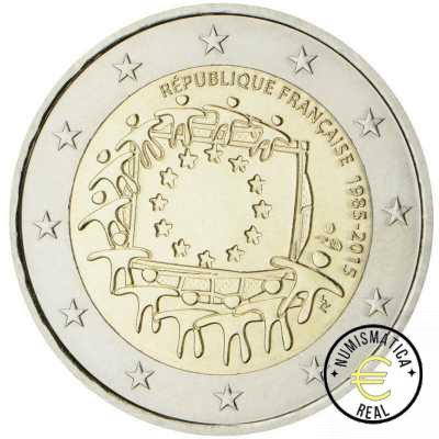 FRANCIA 2015 2 EUROS CONMEMORATIVA UNC - 30 ANIV. DE LA BANDERA EUROPEA - S/C.