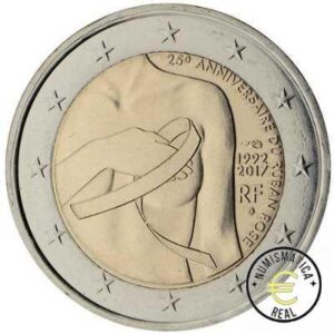 FRANCIA 2017 2 EUROS CONMEMORATIVA UNC - 25 ANIVERSARIO DEL LAZO ROSA - S/C.