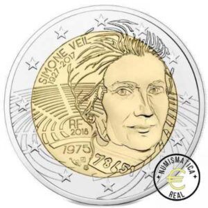 FRANCIA 2018 2 EUROS CONMEMORATIVA UNC - SIMONE VEIL - S/C.