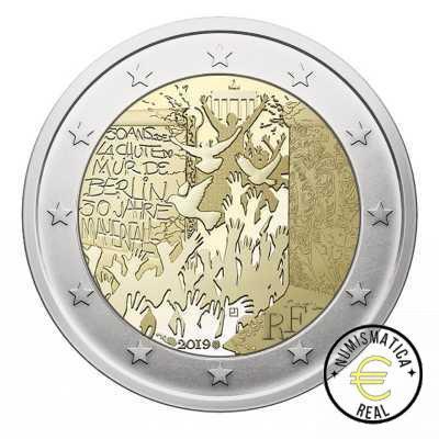 FRANCIA 2019 2 EUROS CONMEMORATIVA UNC - 30 AÑOS DE LA CAIDA DEL MURO DE BERLIN - S/C.