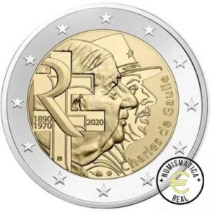 FRANCIA 2020 2 EUROS CONMEMORATIVA UNC - GENERAL DE GAULLE Y LLAMAMIENTO DEL 18 DE JUNIO - S/C.