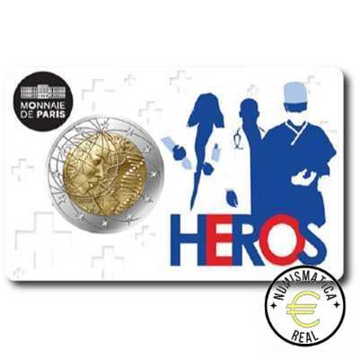 3x FRANCIA 2020 2 EUROS CONMEMORATIVA UNC - TRIO MODELOS INVESTIGACION MEDICA 3 MODELOS (EN COINCARD) - S/C. - Imagen 4