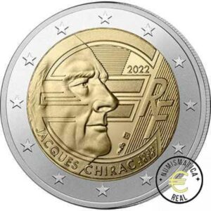 FRANCIA 2022 2 EUROS CONMEMORATIVA UNC "JACQUES CHIRAC" S/C.