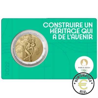 5x FRANCIA 2022 2 EUROS CONMEMORATIVA UNC - JUEGOS OLIMPICOS PARIS 2024 - 2 ED. (EN COINCARD) 5 VERSIONES EN 5 COLORES DIFERENTES. - S/C. - Imagen 6