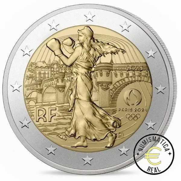 5x FRANCIA 2023 2 EUROS CONMEMORATIVA UNC - JUEGOS OLIMPICOS PARIS 2024 - 3 ED. (EN COINCARD) 5 VERSIONES EN 5 COLORES DIFERENTES. - S/C. - Imagen 7