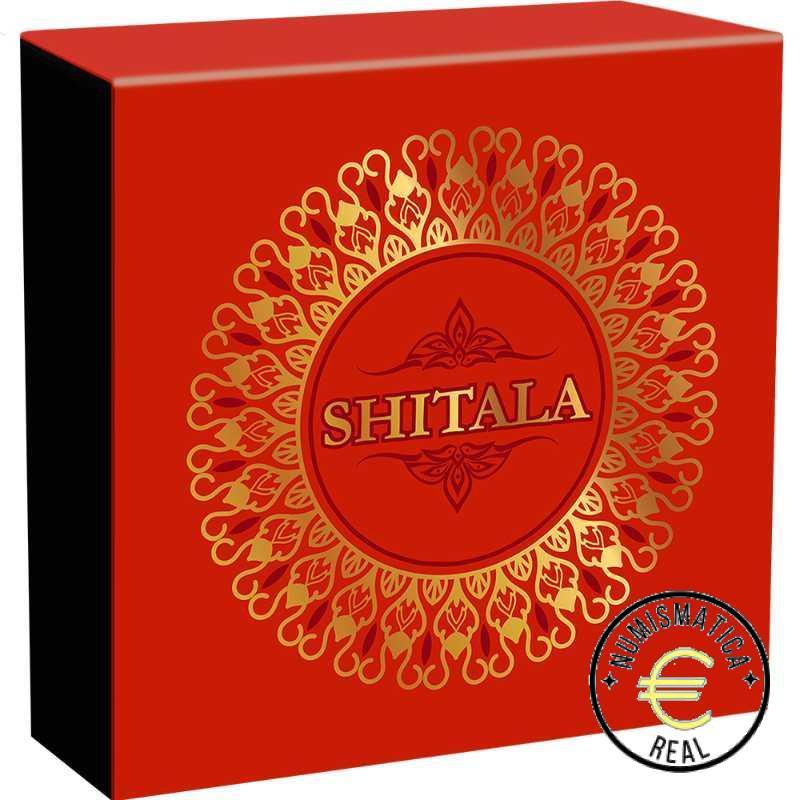 GHANA 2022 5 CEDIS - < 2 Oz DE PLATA 50g "SHITALA" DIOSA DE LA SALUD, MONEDA EN COLOR PROOF. - Imagen 3