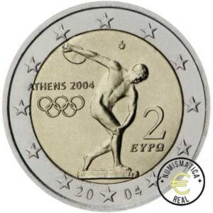 GRECIA 2004 2 EUROS CONMEMORATIVA UNC - JUEGOS OLIMPICOS DE ATENAS - S/C.