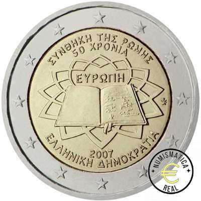 GRECIA 2007 2 EUROS CONMEMORATIVA UNC - TRATADO DE ROMA - S/C.