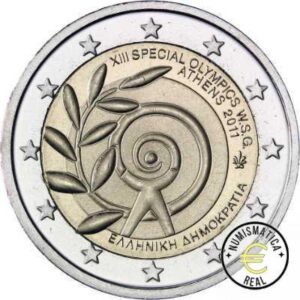 GRECIA 2011 2 EUROS CONMEMORATIVA UNC - JUEGOS MUNDIALES ATENAS - S/C.